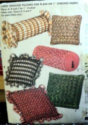 6464  McCalls 1962 NOSTALGIC 3 SMOCKED PLAIN/ CHECK PILLOWS PATTERN UNCUT